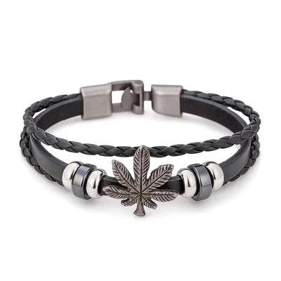 Kenderleveles bőr karkötő