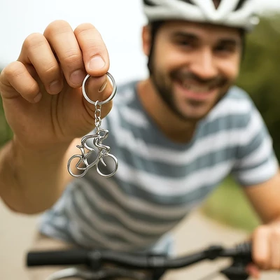 Versenybiciklis kulcstartó