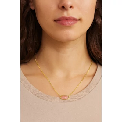 Aranyozott rózsakvarc medálos nyaklánc