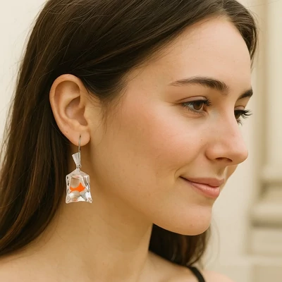 Aranyhal zacskóban fülbevaló