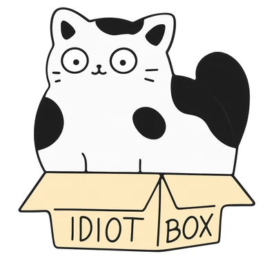 Cica a dobozban kitűző