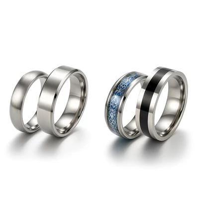 Négyrészes acél férfi gyűrű szett