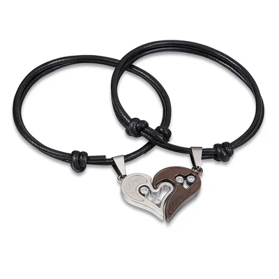 Strasszos szíves dupla karkötő