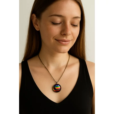 3 dimenziós szivárványos bolygós nyaklánc