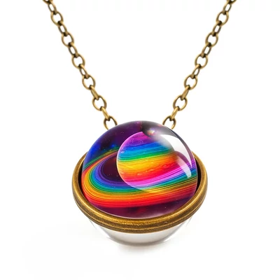 3 dimenziós szivárványos bolygós nyaklánc