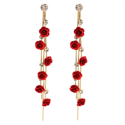 Hat rózsás piros fülbevaló