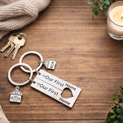 &amp;quot;Az első otthonunk&amp;quot; acél páros kulcstartó