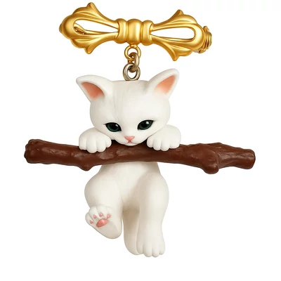 Cica a faágon kitűző