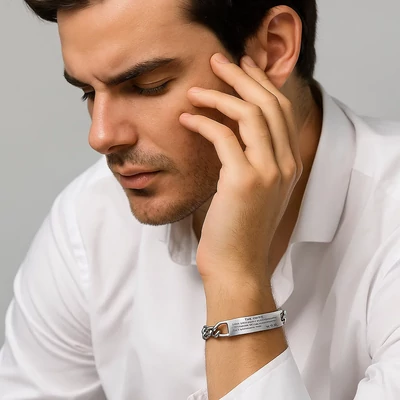 Acél &amp;quot;Fiamnak&amp;quot; karkötő