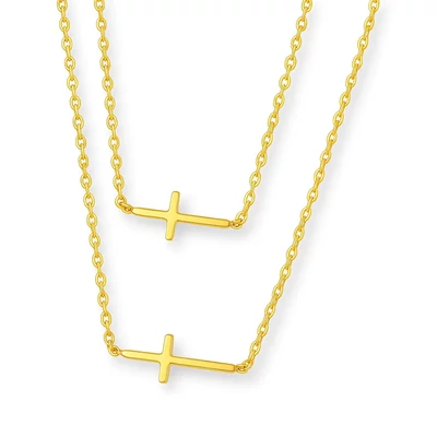 Acél dupla keresztes nyaklánc