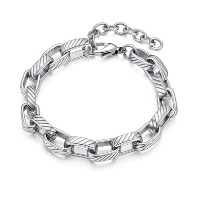 Acél kocka láncos karkötő