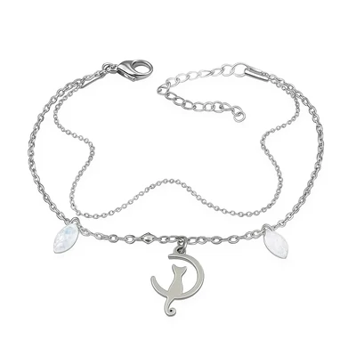 Acél cica a Holdon karkötő