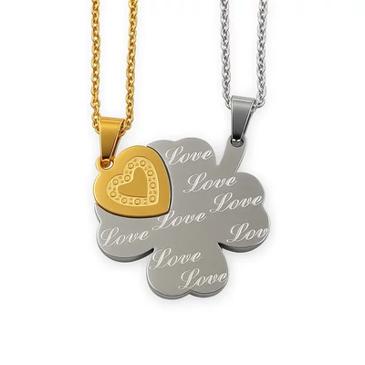 Acél dupla lóherés szerelem nyaklánc