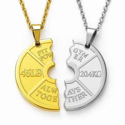 Acél dupla edzőtársak nyaklánc