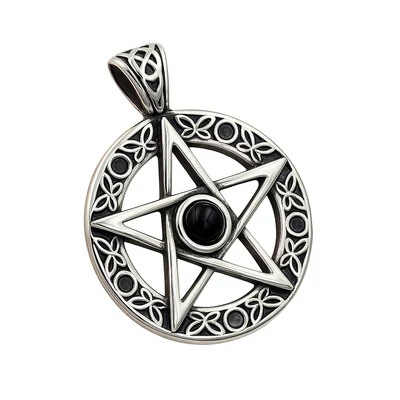 Acél pentagrammás medál