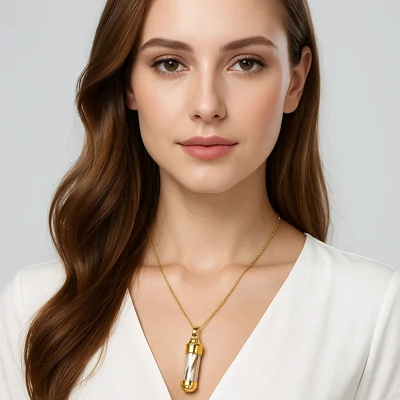 Acél üvegcsés nyaklánc