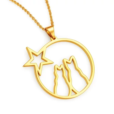 Acél szerelmes cicák nyaklánc