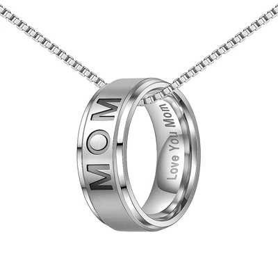 Acél anya nyaklánc-gyűrű