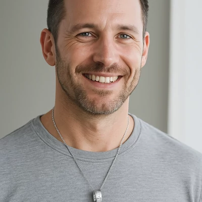 Acél apa nyaklánc-gyűrű