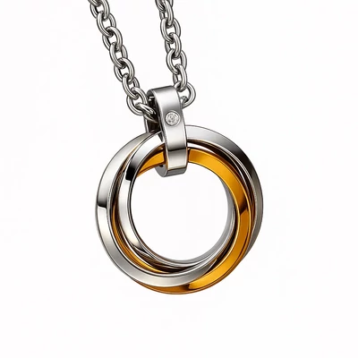 Acél háromgyűrűs nyaklánc