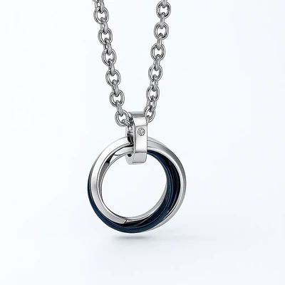 Acél háromgyűrűs nyaklánc