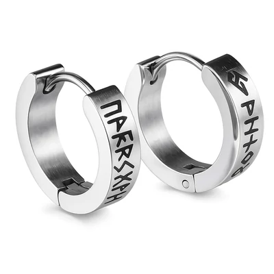 Acél viking Rúna fülbevaló