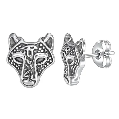 Acél farkas viking fülbevaló