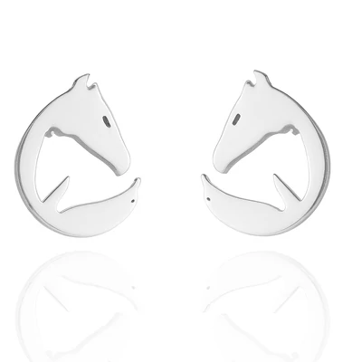 Acél lófejes fülbevaló