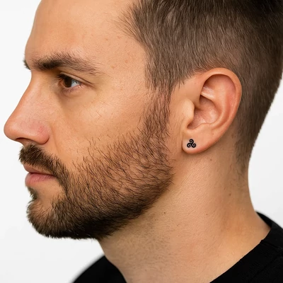 Acél Triskele fülbevaló