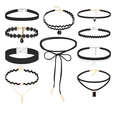 Choker nyaklánc szett (10 db-os)