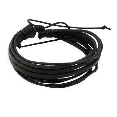 Többsoros férfi bőr karkötő