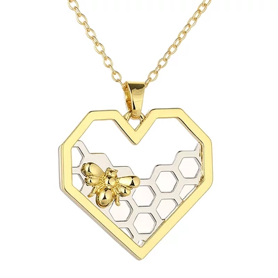 Szív alakú méhecskés nyaklánc