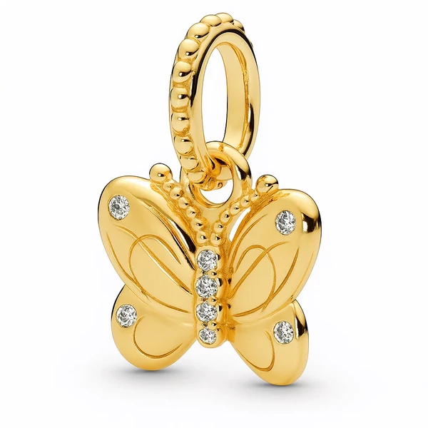 Arany pillangós Pandora stílusú medál