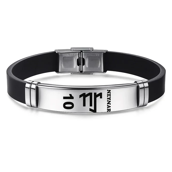 Acél + szilikon Neymar karkötő