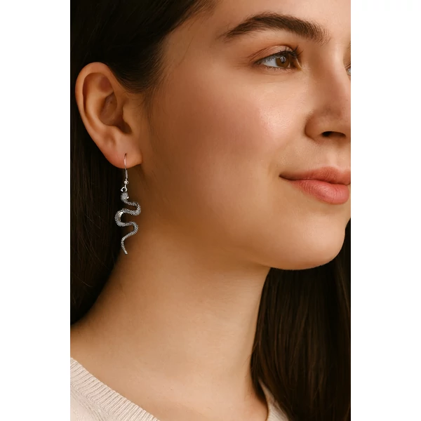 Nagy méretű kígyó fülbevaló modell