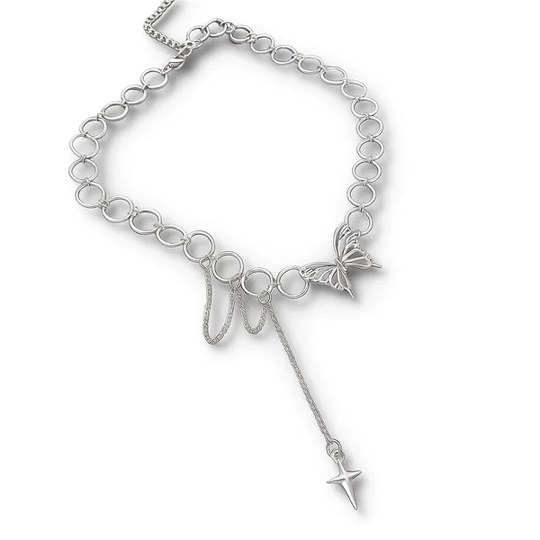 Pillangós keresztes nyaklánc