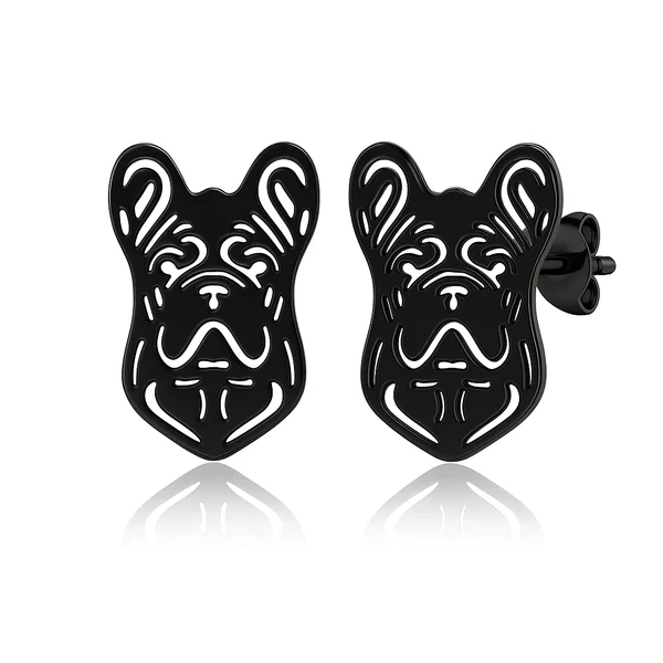 Acél francia bulldog fülbevaló