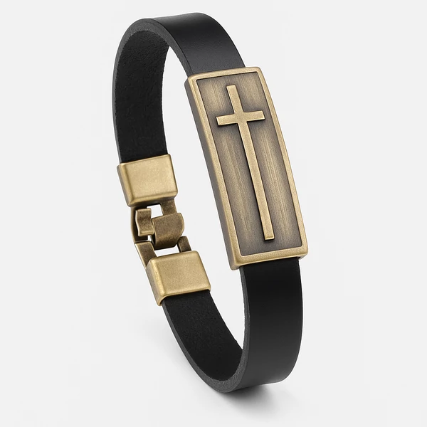 0324-fekete-bor-karkoto-antik-kereszt-medallal