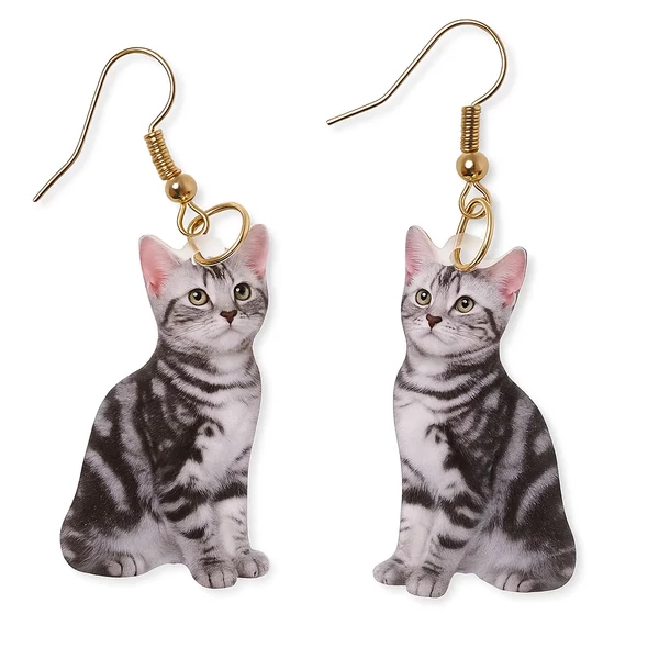 Akril cicás fülbevaló