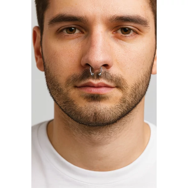 Mágneses hamis orr piercing ezüst orrban