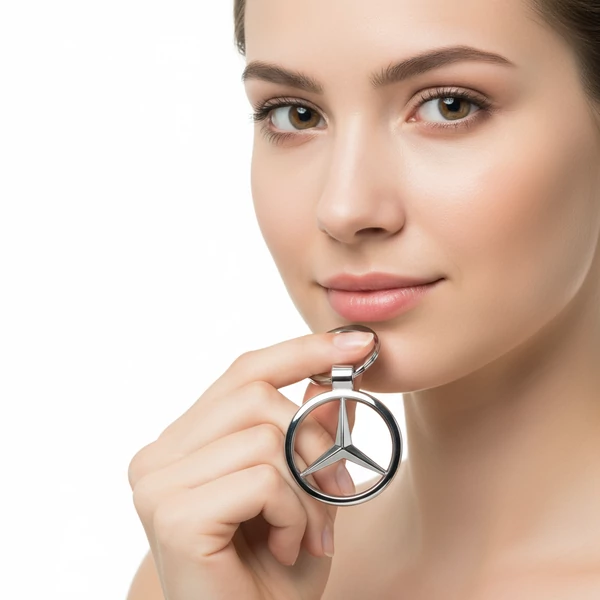 Mercedes kulcstartó kézben