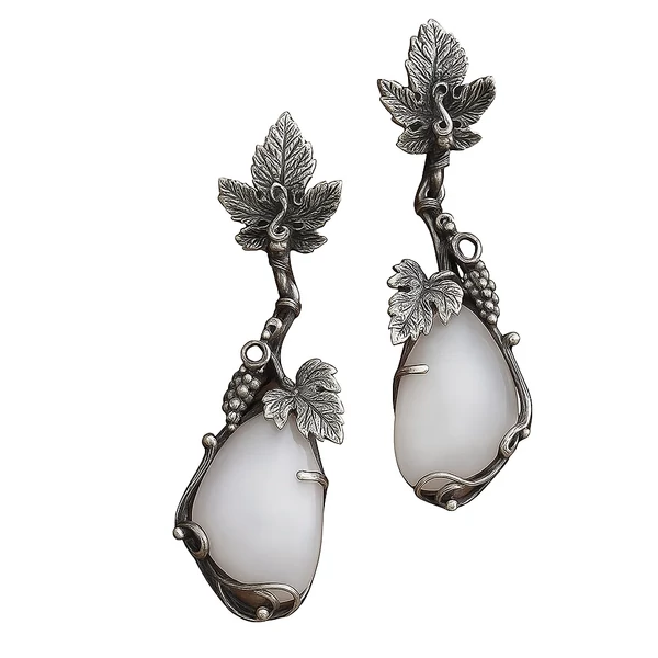 Szőlőfürtös opálos fülbevaló