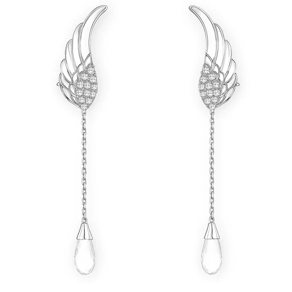 Angyalszárnyas, lógós fülbevaló