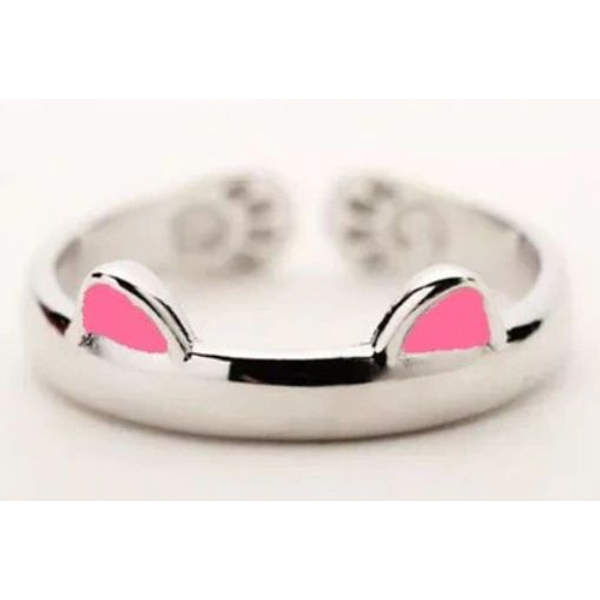 Macskafüles gyűrű (pink)
