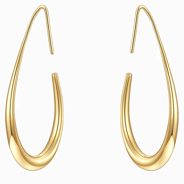 Minimalista arany színű acél fülbevaló