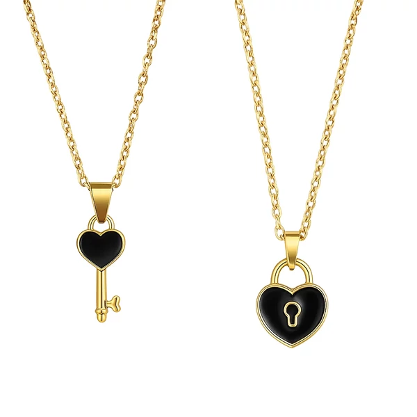 Kulcs és lakat dupla nyaklánc