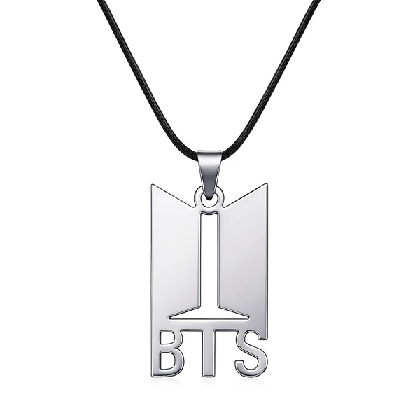 Acél BTS nyaklánc bőrszíjon