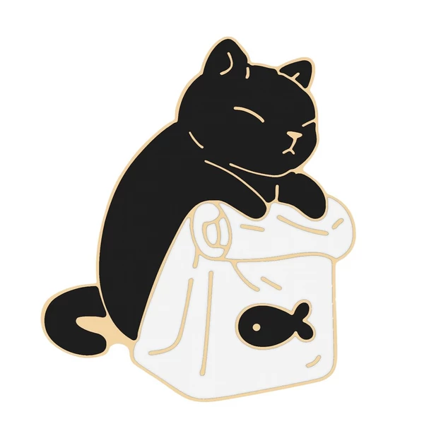 Cica a hallal kitűző