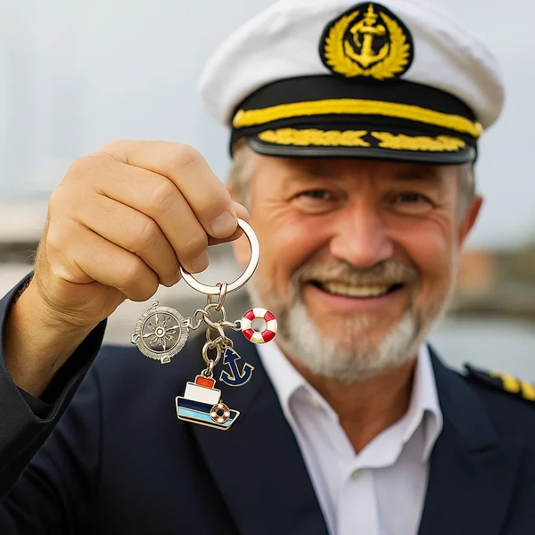 Hajós kulcstartó kézben