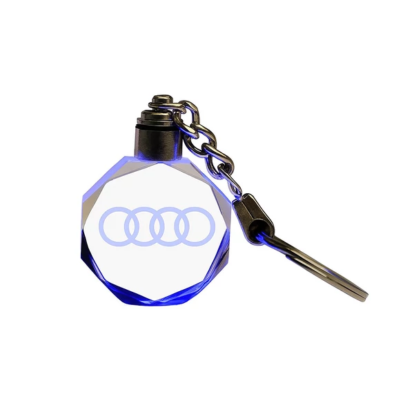 Világító Audi kulcstartó kék fényben